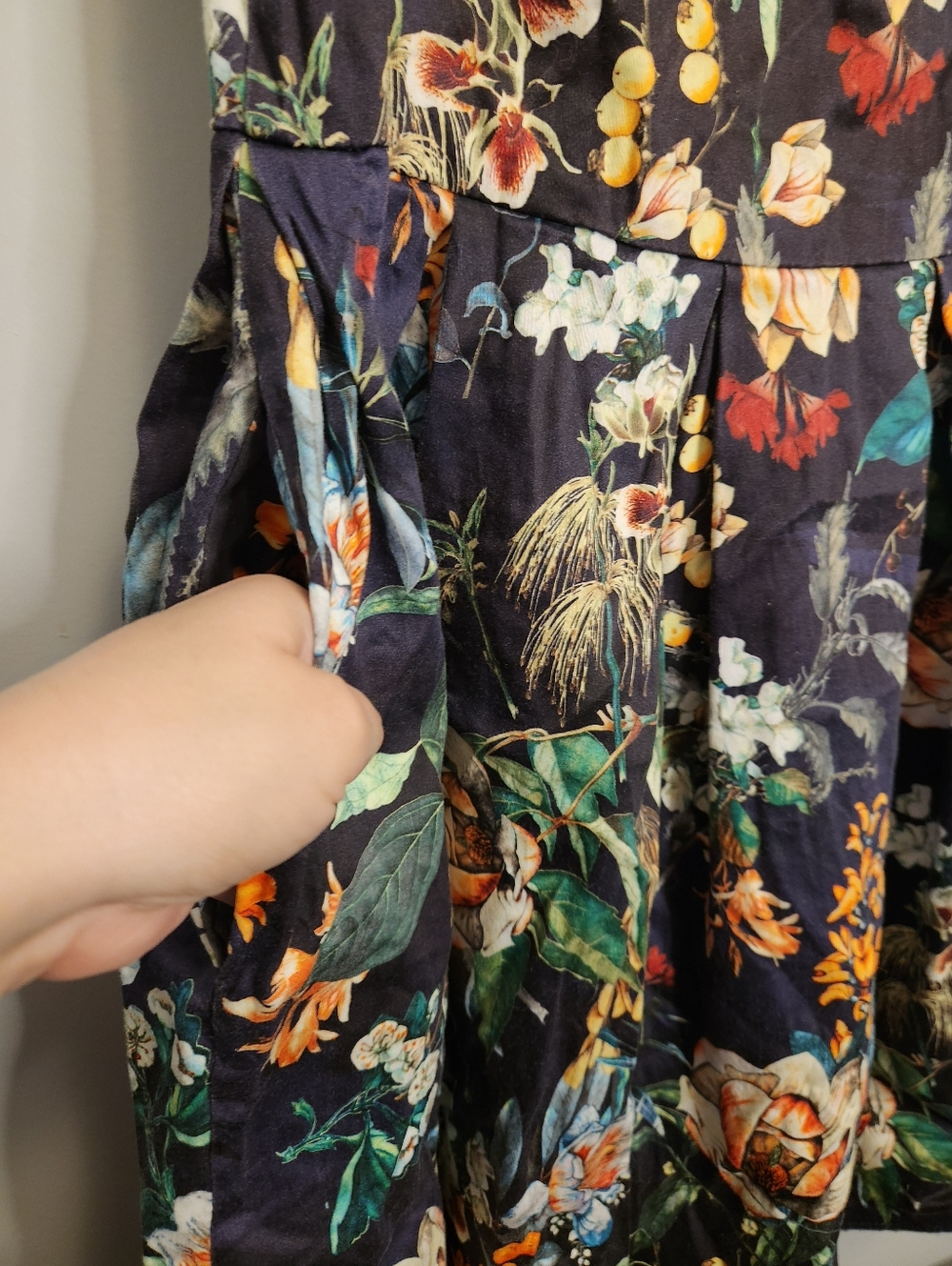 Closet Floral Fit-and-Flare Dress in Navy Size 8UK - Picture 5 of 16